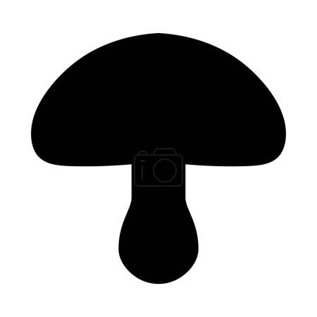 schwarzer Vektor Pilz Ikone isoliert auf weißem Hintergrund