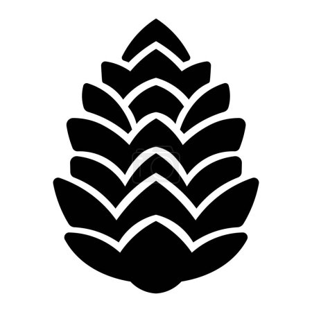 schwarzer Vektor-Kiefernzapfen-Symbol isoliert auf weißem Hintergrund