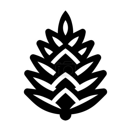 schwarzer Vektor-Kiefernzapfen-Symbol isoliert auf weißem Hintergrund