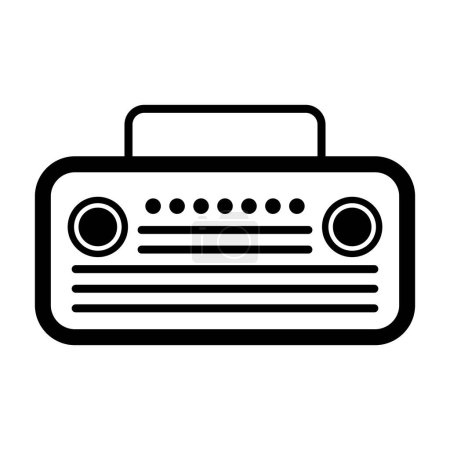 Illustration for Black vector radio icon isolated on white background - Royalty Free Image