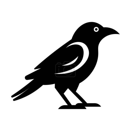 Illustration for Black vector raven icon isolated on white background - Royalty Free Image