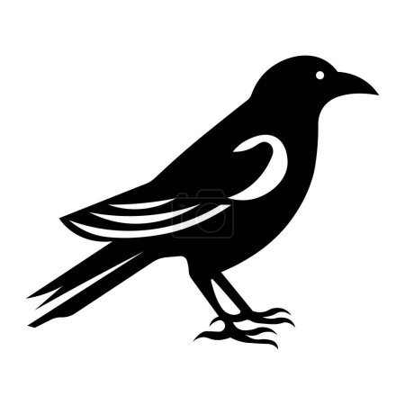 Illustration for Black vector raven icon isolated on white background - Royalty Free Image