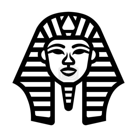 icône pharaon vecteur noir isolé sur fond blanc