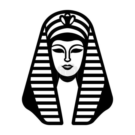 Illustration for Black vector pharaon icon isolated on white background - Royalty Free Image