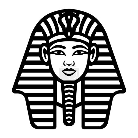 black vector pharaon icon isolated on white background