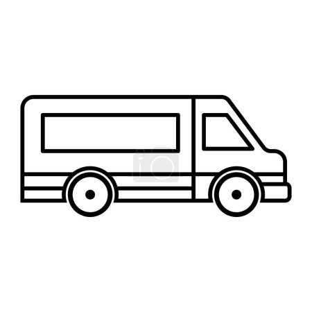 Illustration for Black vector van icon isolated on white background - Royalty Free Image