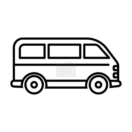 Illustration for Black vector van icon isolated on white background - Royalty Free Image