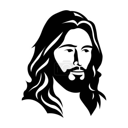 icône de Jésus vecteur noir isolé sur fond blanc