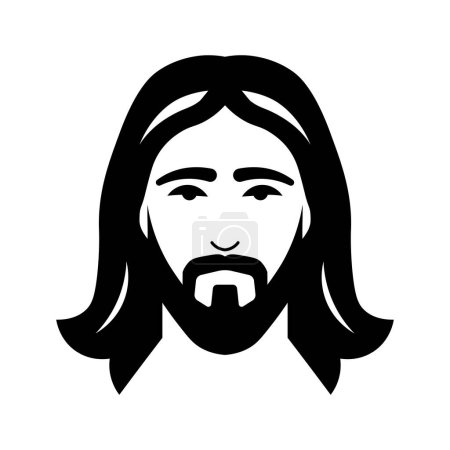 black vector jesus icon isolated on white background