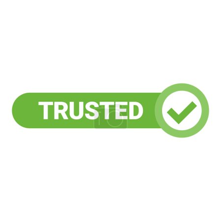 Ilustración de Etiqueta de confianza vector verde aislado sobre fondo blanco - Imagen libre de derechos