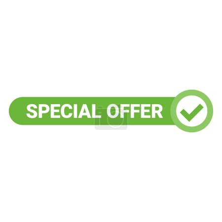 Ilustración de Etiqueta oferta especial vector verde aislado sobre fondo blanco - Imagen libre de derechos