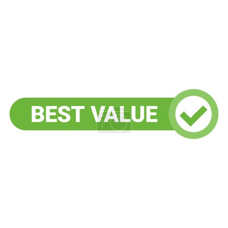 Ilustración de Etiqueta verde vector mejor valor aislado sobre fondo blanco - Imagen libre de derechos