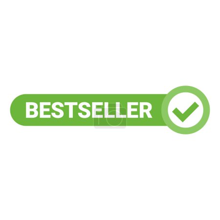 Ilustración de Etiqueta del bestseller vector verde aislado sobre fondo blanco - Imagen libre de derechos