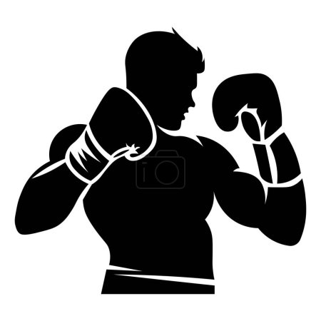 icône de boxer vectoriel noir isolé sur fond blanc