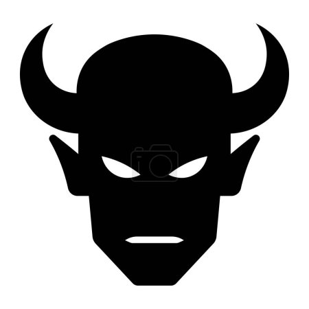 Ilustración de Vector negro diablo icono aislado sobre fondo blanco - Imagen libre de derechos