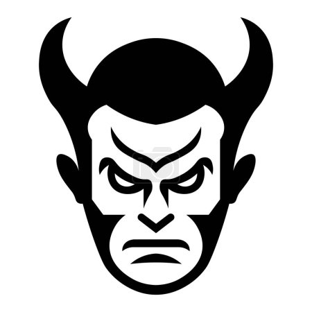schwarzer Vektor Teufel Symbol isoliert auf weißem Hintergrund