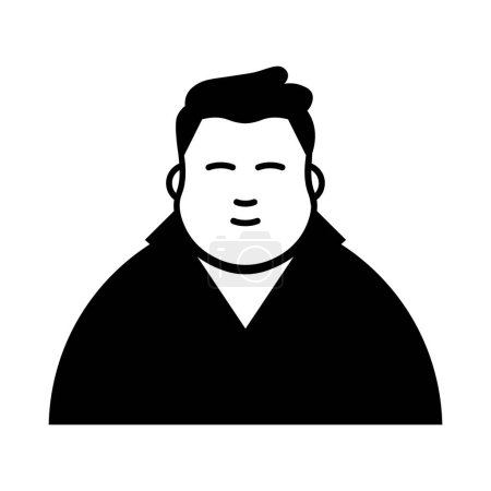 schwarzer Vektor Fett Mann Symbol isoliert auf weißem Hintergrund