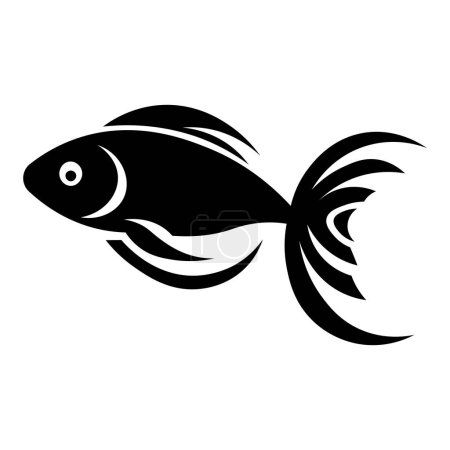 Illustration for Black vector fish icon isolated on white background - Royalty Free Image