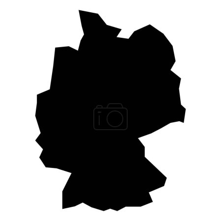 black vector germany map isolated on white background