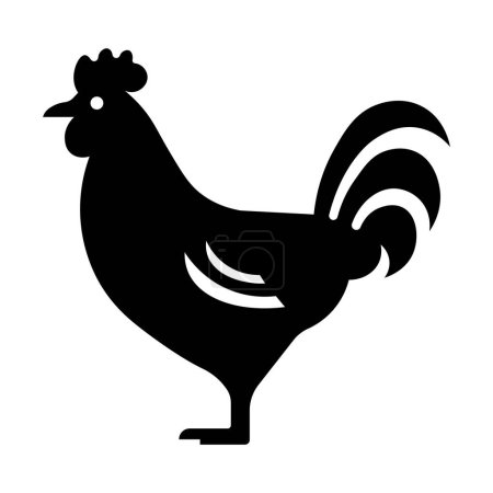 Illustration for Black vector chicken icon isolated on white background - Royalty Free Image