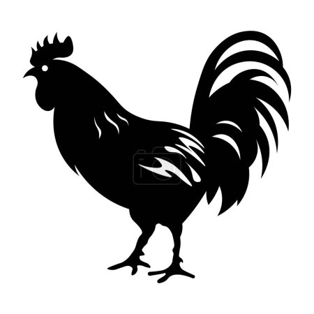 Illustration for Black vector chicken icon isolated on white background - Royalty Free Image
