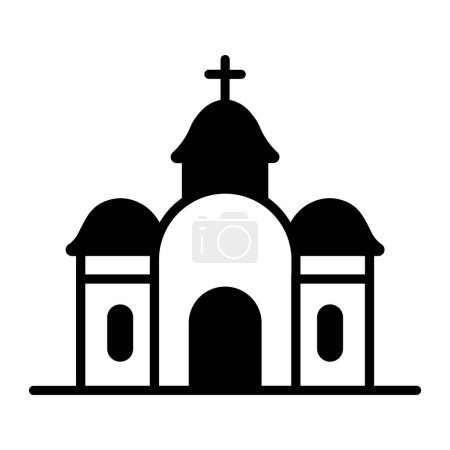 icône de l'église ortodox vecteur noir isolé sur fond blanc
