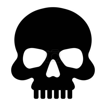 Illustration for Black vector skull icon isolated on white background - Royalty Free Image