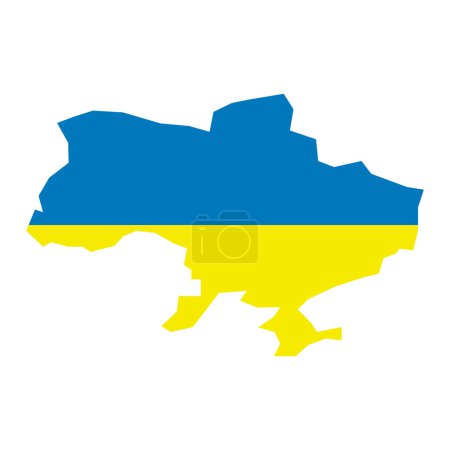 Vektor Ukraine Karte Flagge isoliert auf weißem Hintergrund