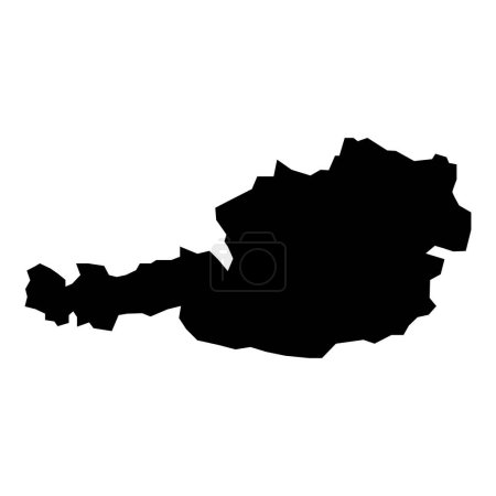 Ilustración de Vector negro austria mapa aislado sobre fondo blanco - Imagen libre de derechos