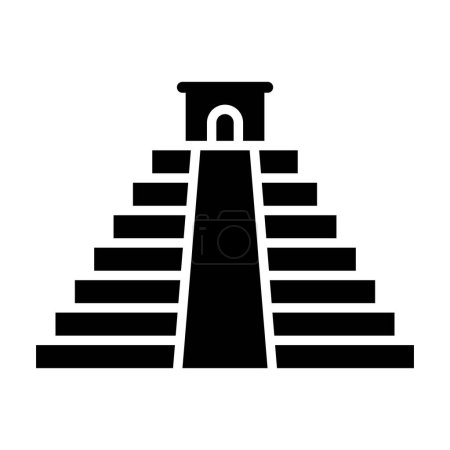 Ilustración de Negro icono del templo azteca vector aislado sobre fondo blanco - Imagen libre de derechos