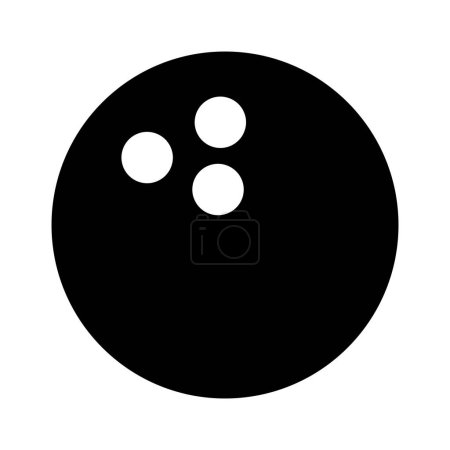schwarzer Vektor Bowlingball-Symbol isoliert auf weißem Hintergrund
