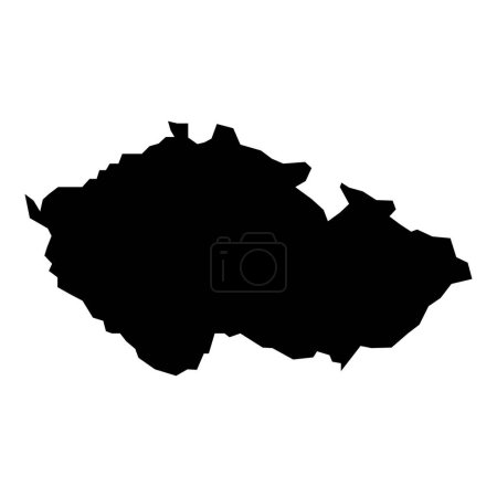 Ilustración de Negro vector czechia mapa aislado sobre fondo blanco - Imagen libre de derechos