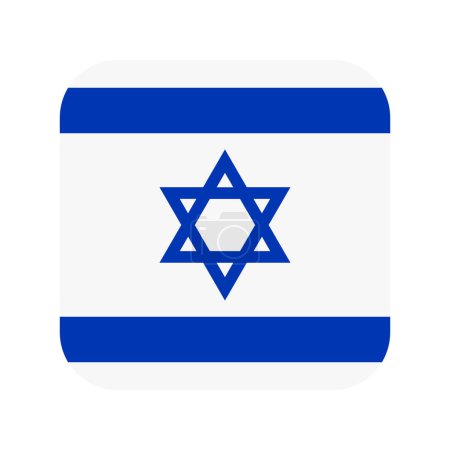 Vektor israel Flagge in einem Quadrat isoliert auf weißem Hintergrund