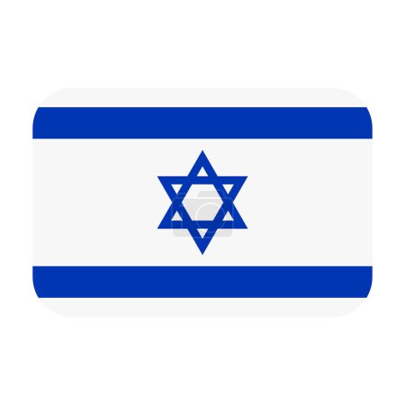 Vektor israel flag in einem Rechteck isoliert auf weißem Hintergrund