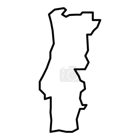 negro vector portugal esquema mapa aislado sobre fondo blanco