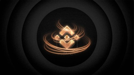 BNB logo on abstract background. BNB crypto currency icon