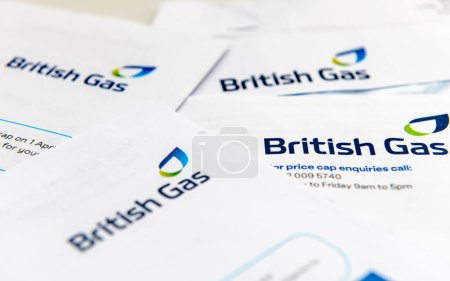 Photo for London. UK- 04.07.2023. letters and bills from the United kingdom energy company British Gas. - Royalty Free Image