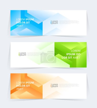 Illustration for Geometric banner design with Vector presentation template. - Royalty Free Image