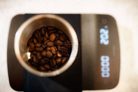 Photo for Measuring coffee beans close up - Royalty Free Image