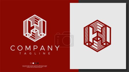 Illustration for Geometric H letter logo design template. H letter logo branding vector. - Royalty Free Image