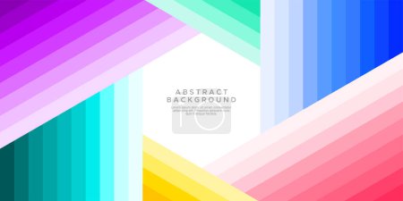 Illustration for Colorful abstract hexagonal lines background. Hexagon lines wallpaper template cover. - Royalty Free Image