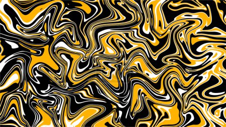 Ilustración de Diseño de fondo de mármol fluido negro y amarillo. Moderno vector de diseño de mármol de aceite curva. - Imagen libre de derechos