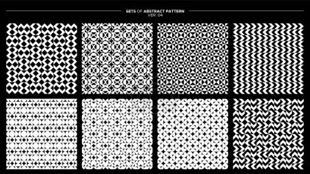 Illustration for Collection of abstract shape seamless pattern design. Geometric pattern template vector. - Royalty Free Image