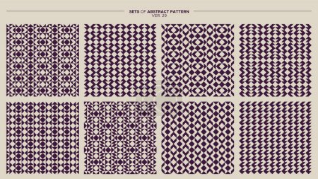 Illustration for Set of geometric abstract pattern design. Minimalist seamless pattern vector set. - Royalty Free Image
