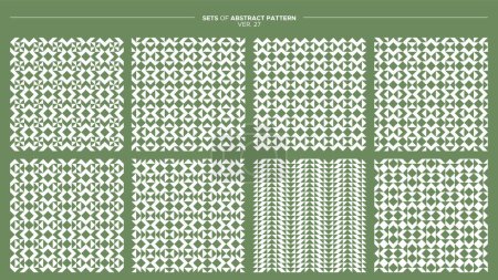 Illustration for Set of geometric pattern design. Modern abstract line seamless pattern template. - Royalty Free Image