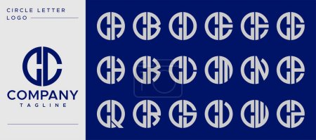 Foto de Collection of simple circle letter C logo design vector. C letter mark template set. - Imagen libre de derechos