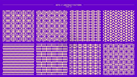 Illustration for Modern line arrow surface pattern. Abstract direction arrows seamless pattern set. - Royalty Free Image