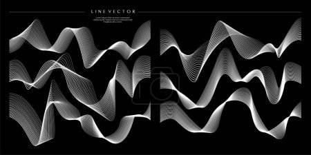 Foto de Modern dynamic amplitude wave line design template. Abstract swirl blend lines design. - Imagen libre de derechos