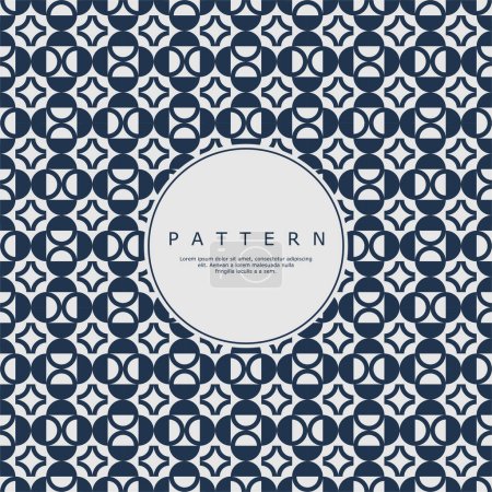 Illustration for Star and circle ornament abstract seamless pattern. Round line decor pattern - Royalty Free Image