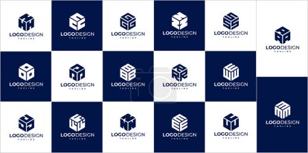 Téléchargez les illustrations : Logo Lettermark. Logo d'acronyme. Logo hexagonal design - en licence libre de droit